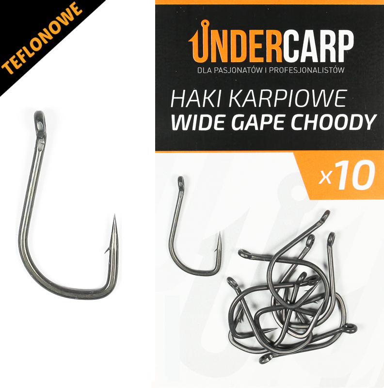 UnderCarp Teflonowe haki karpiowe WIDE GAPE CHODDY – 8