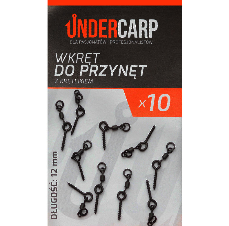 UnderCarp Wkręt do przynęt z krętlikiem 12 mm