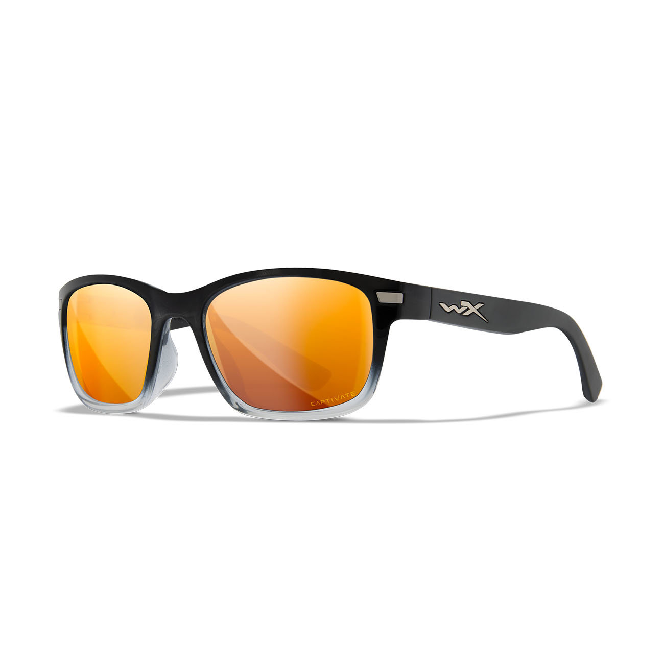 Wiley X – HELIX Captivate Polarized Bronze Mirror Copper Gloss Black Fade to Clear Crystal Frame