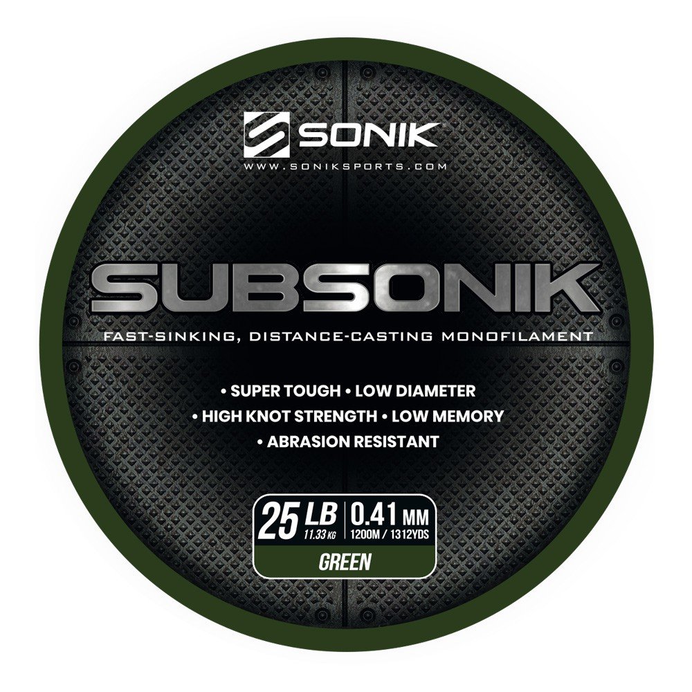 ŻYŁKA SONIK SUBSONIK GREEN 1200m/3000m – 25LB 3000M 0.41mm