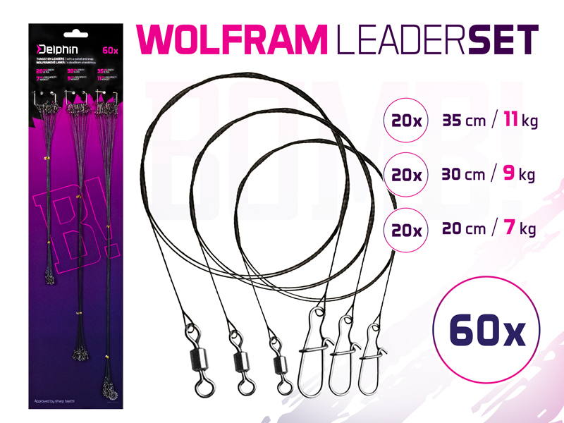 Zestaw przyponów wolframowych BOMB! Z krętl. i agraf. 60x /20