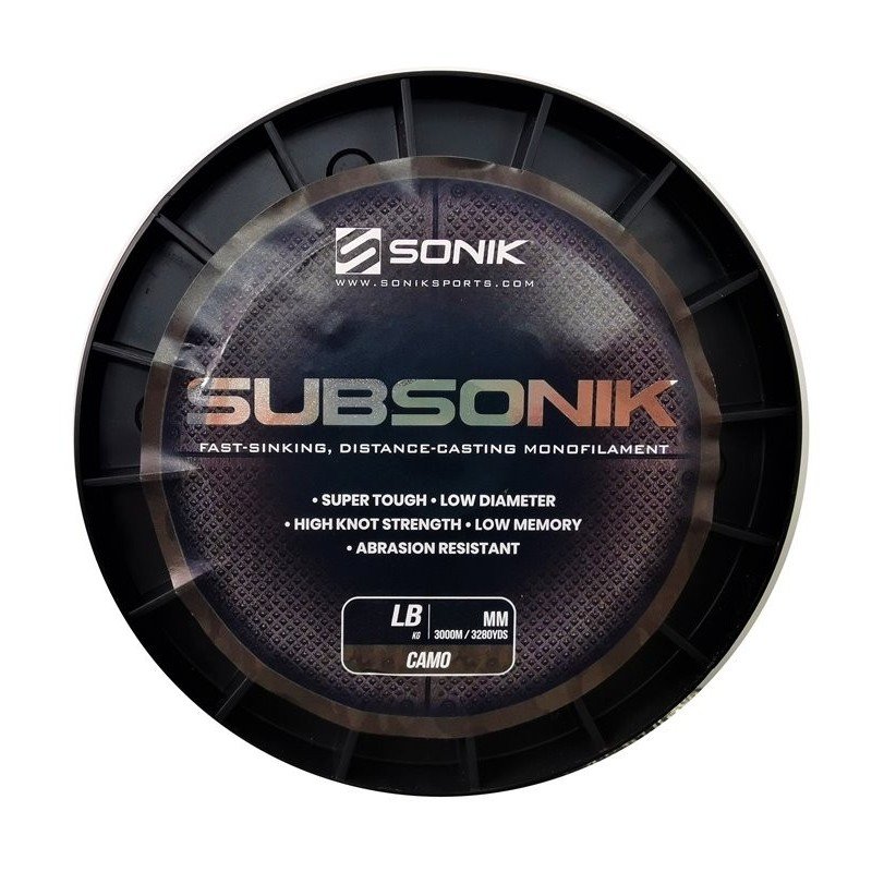 ŻYŁKA SONIK SUBSONIK CAMO 1200m/3000m – 25LB 3000M 0.41mm