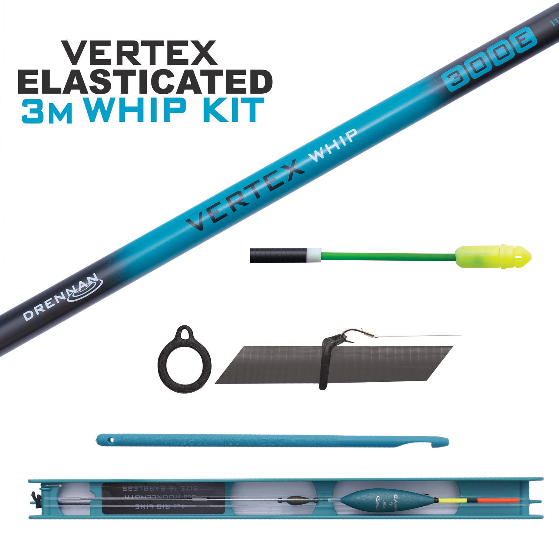 Zestaw VERTEX WHIP KIT 3m Elasticated Wędka Drennan Kod: PWAB03