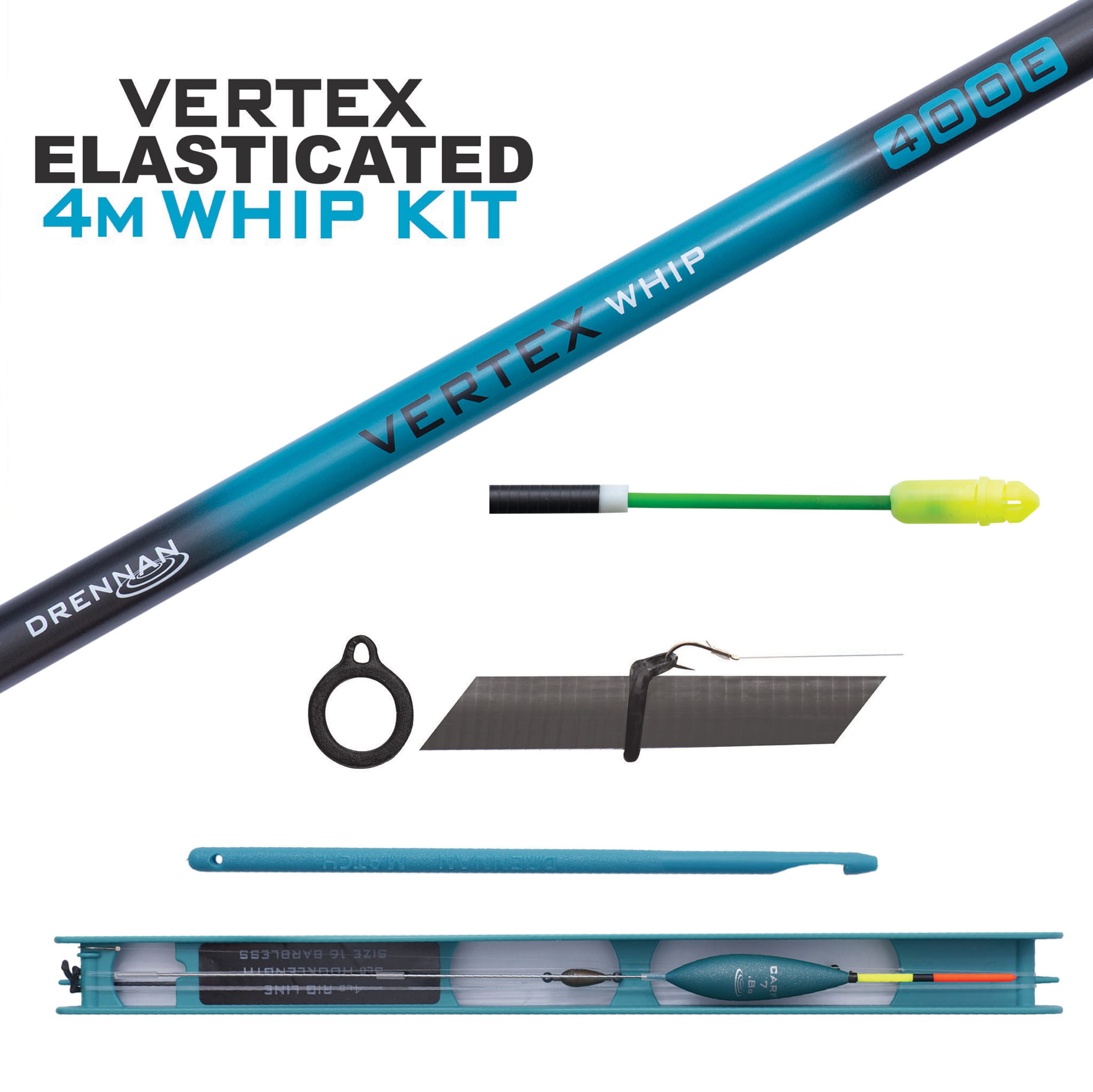 Zestaw VERTEX WHIP KIT 4m Elasticated Wędka Drennan Kod: PWAB04