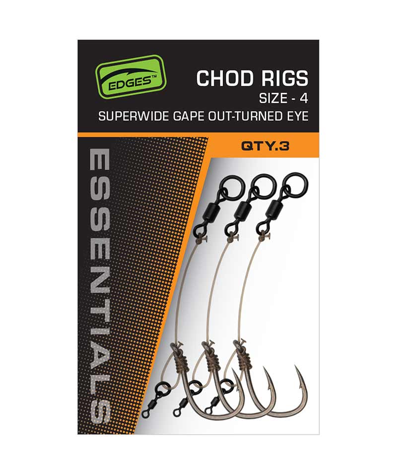 Fox EDGES™ Super Wide Gape Chod Rigs – Edges SWGO Chod Rigs – 4 (x3) – CCR201