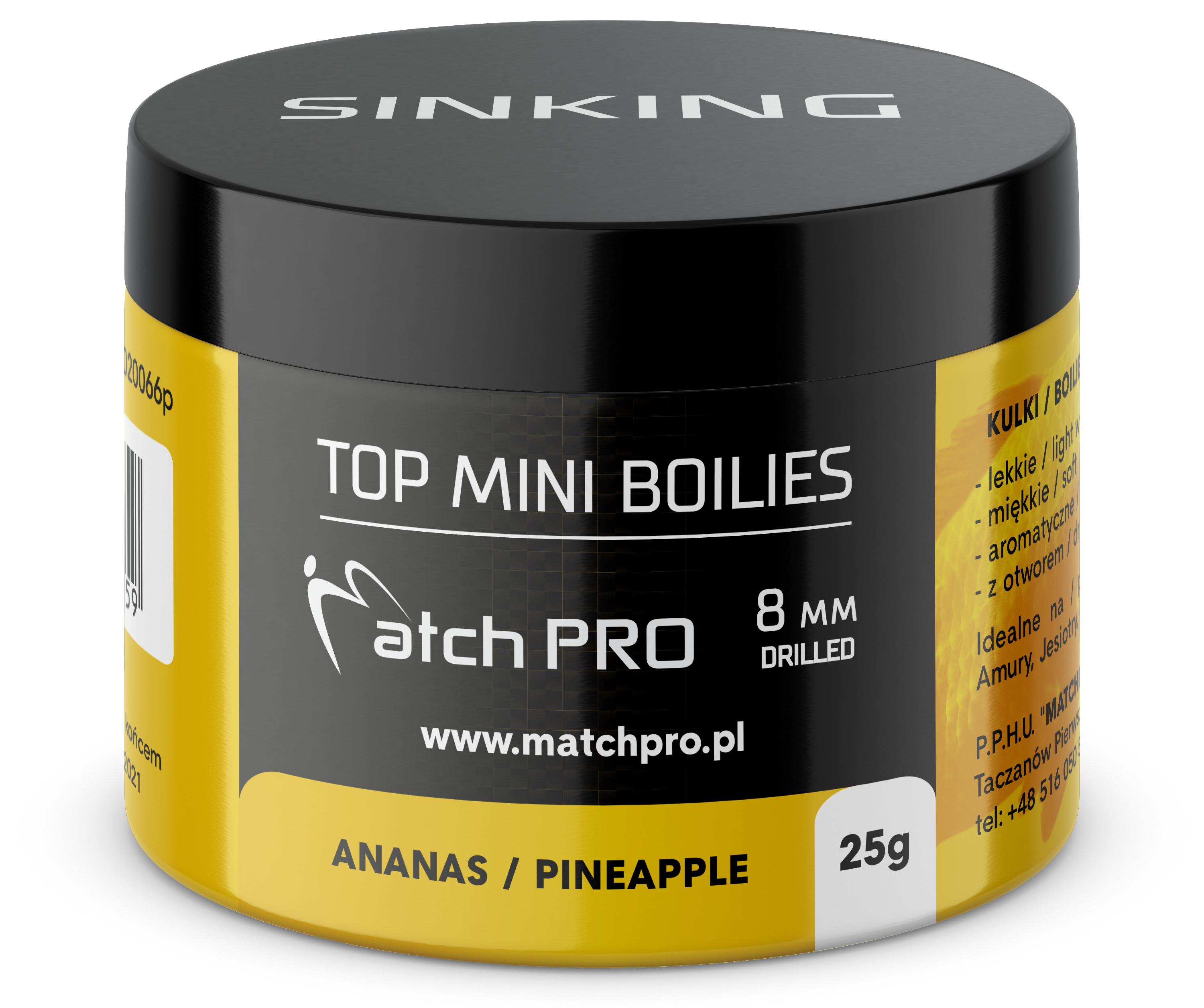 TOP BOILIES Kulki PINEAPPLE 8mm / 25g MatchPro