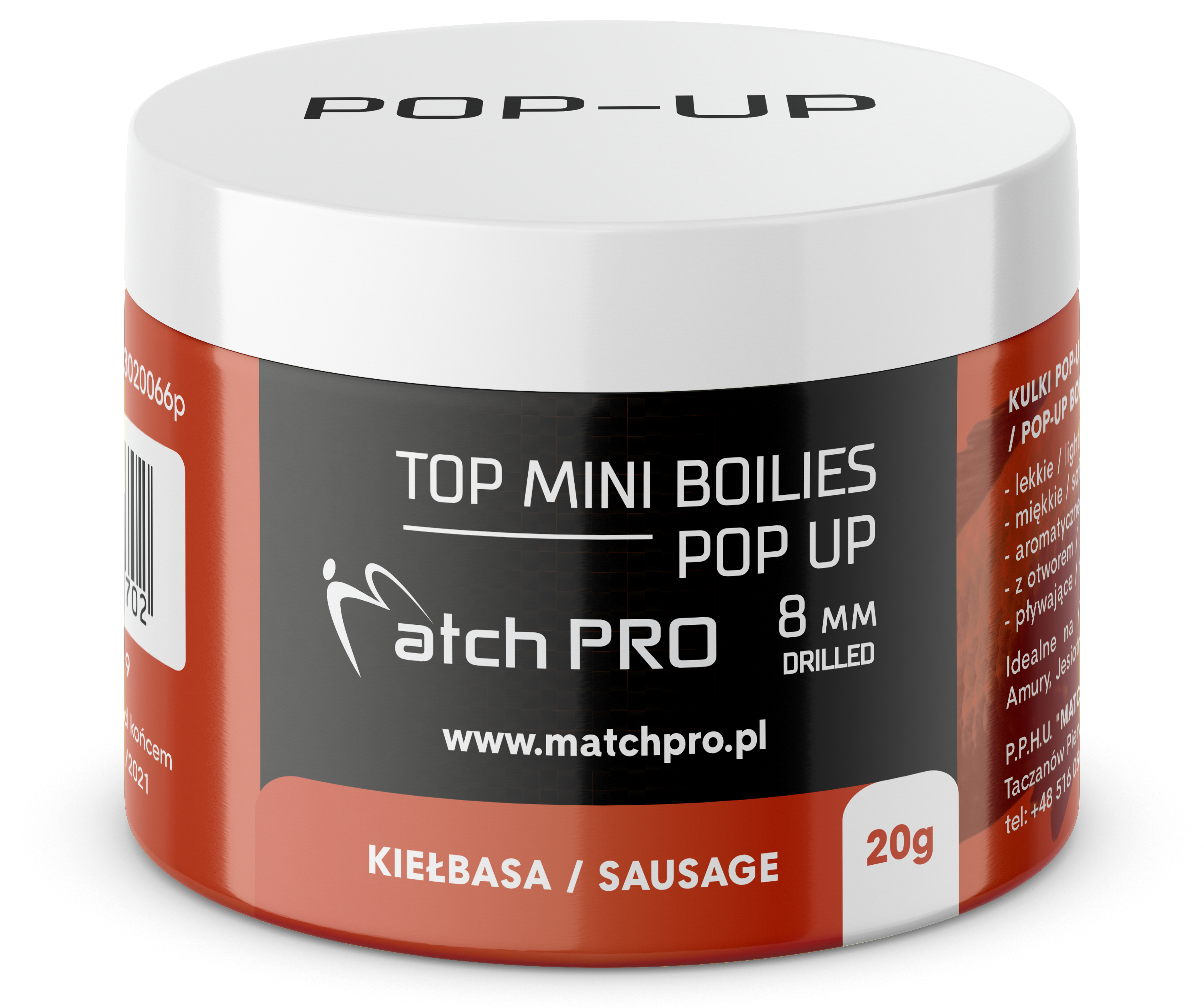 TOP BOILIES Kulki POP UP SAUSSAGE 8mm/20g MatchPro