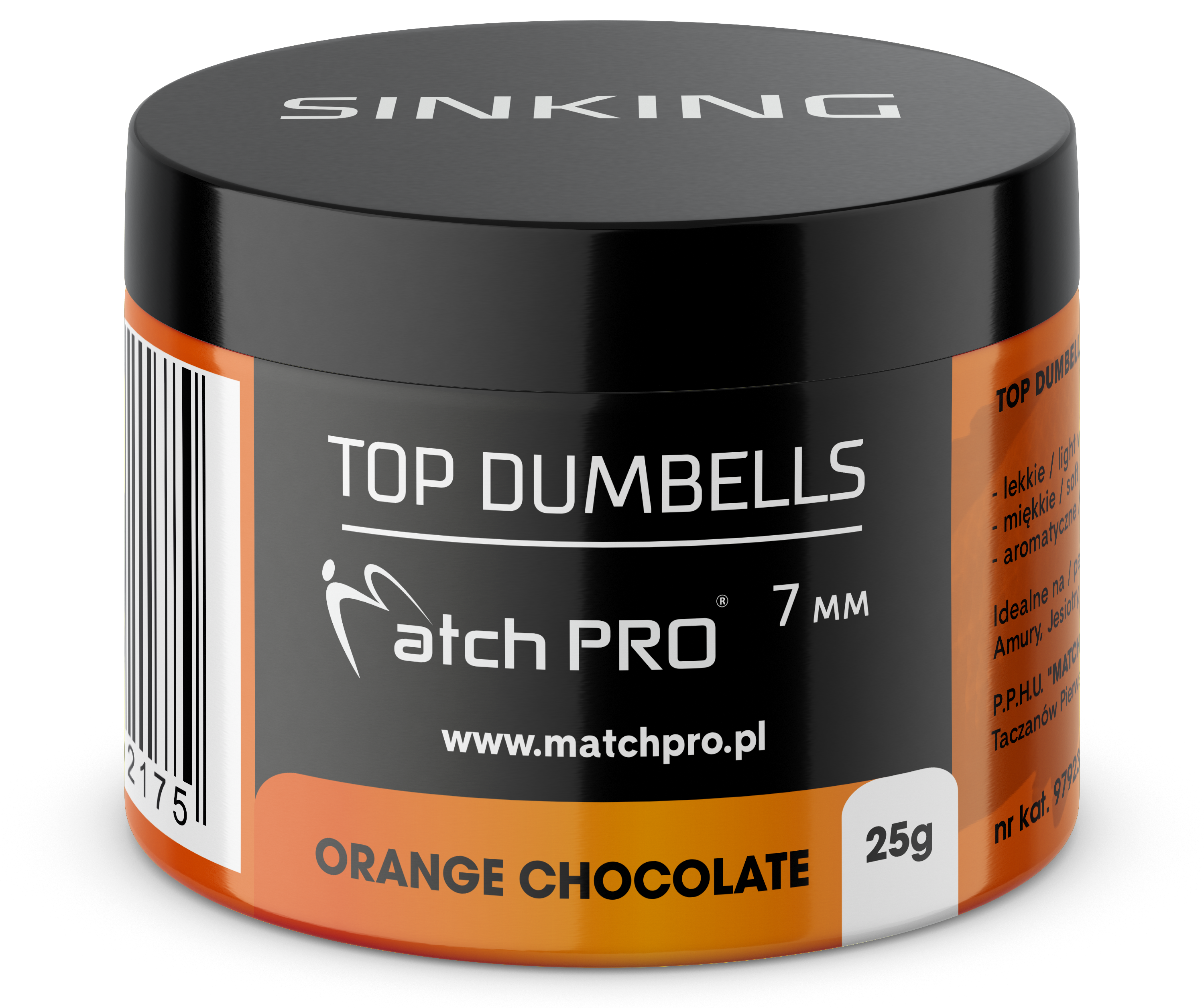 TOP DUMBELLS ORANGE CHOCOLATE 7mm / 25g MatchPro