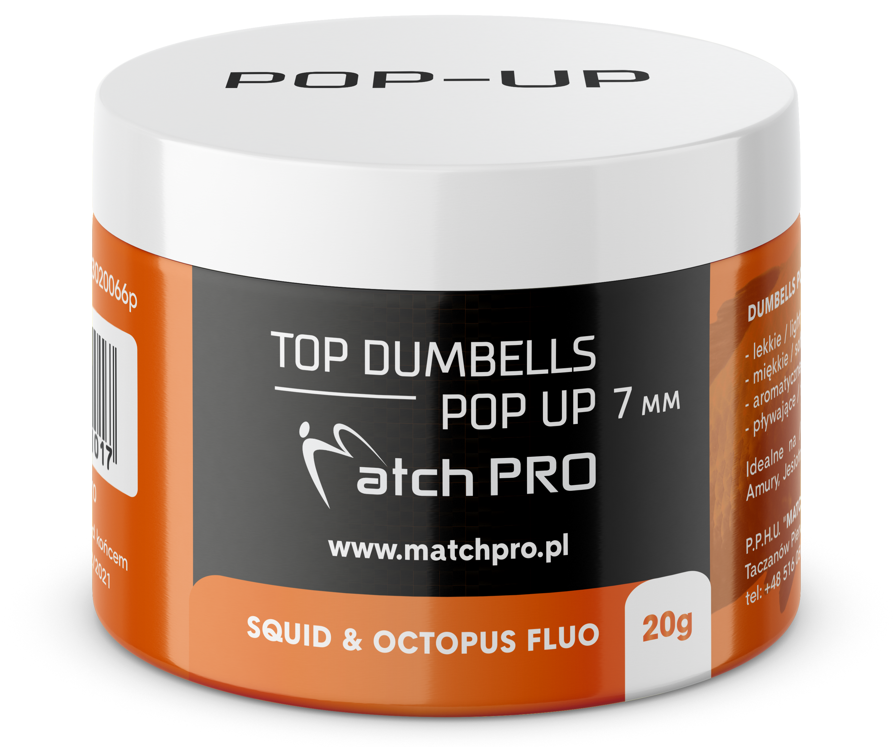 TOP DUMBELLS POP-UP SQUID & OCTOPUS FLUO 7mm / 20g MatchPro