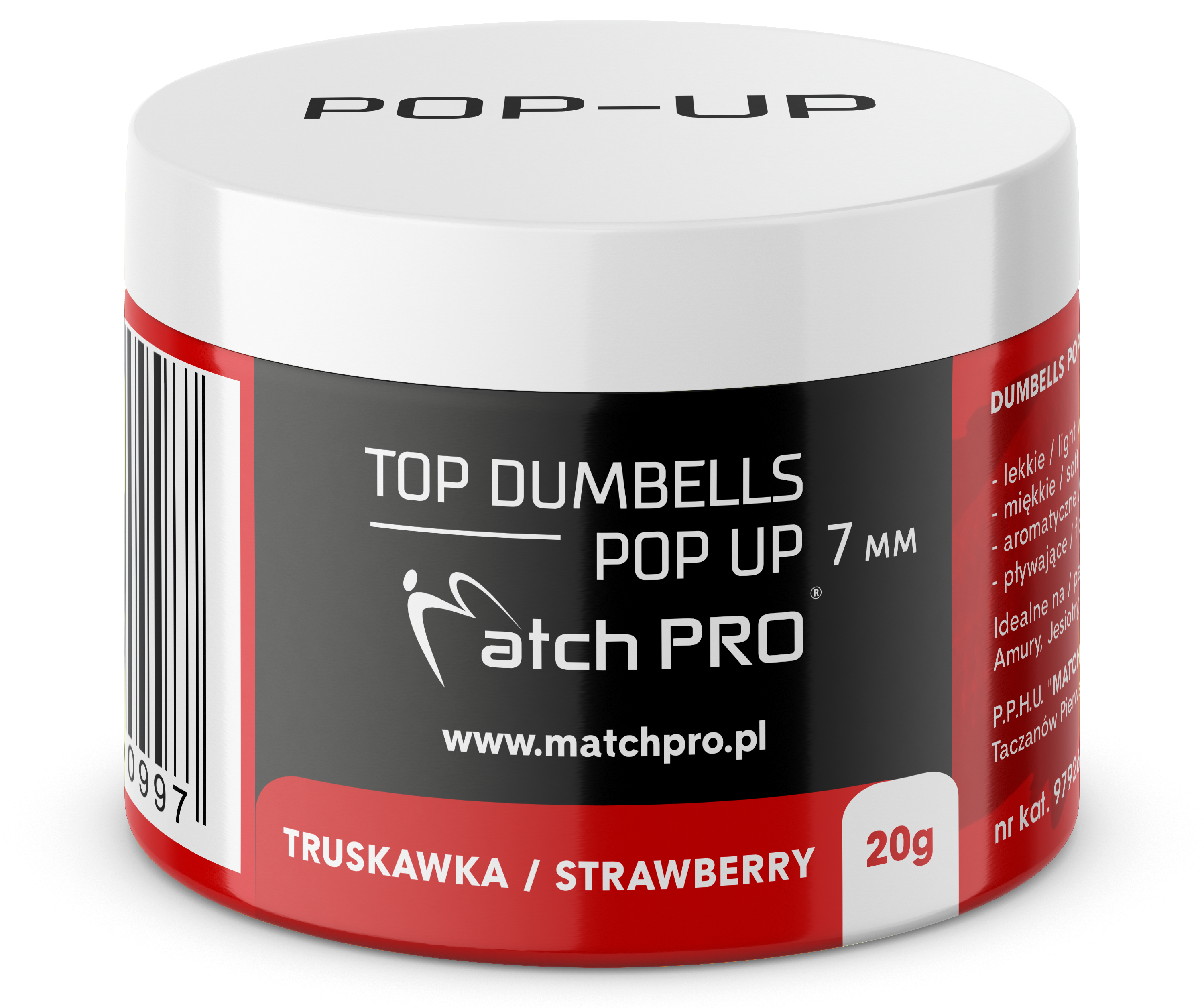 TOP DUMBELLS POP-UP STRAWBERRY 7mm / 20g MatchPro