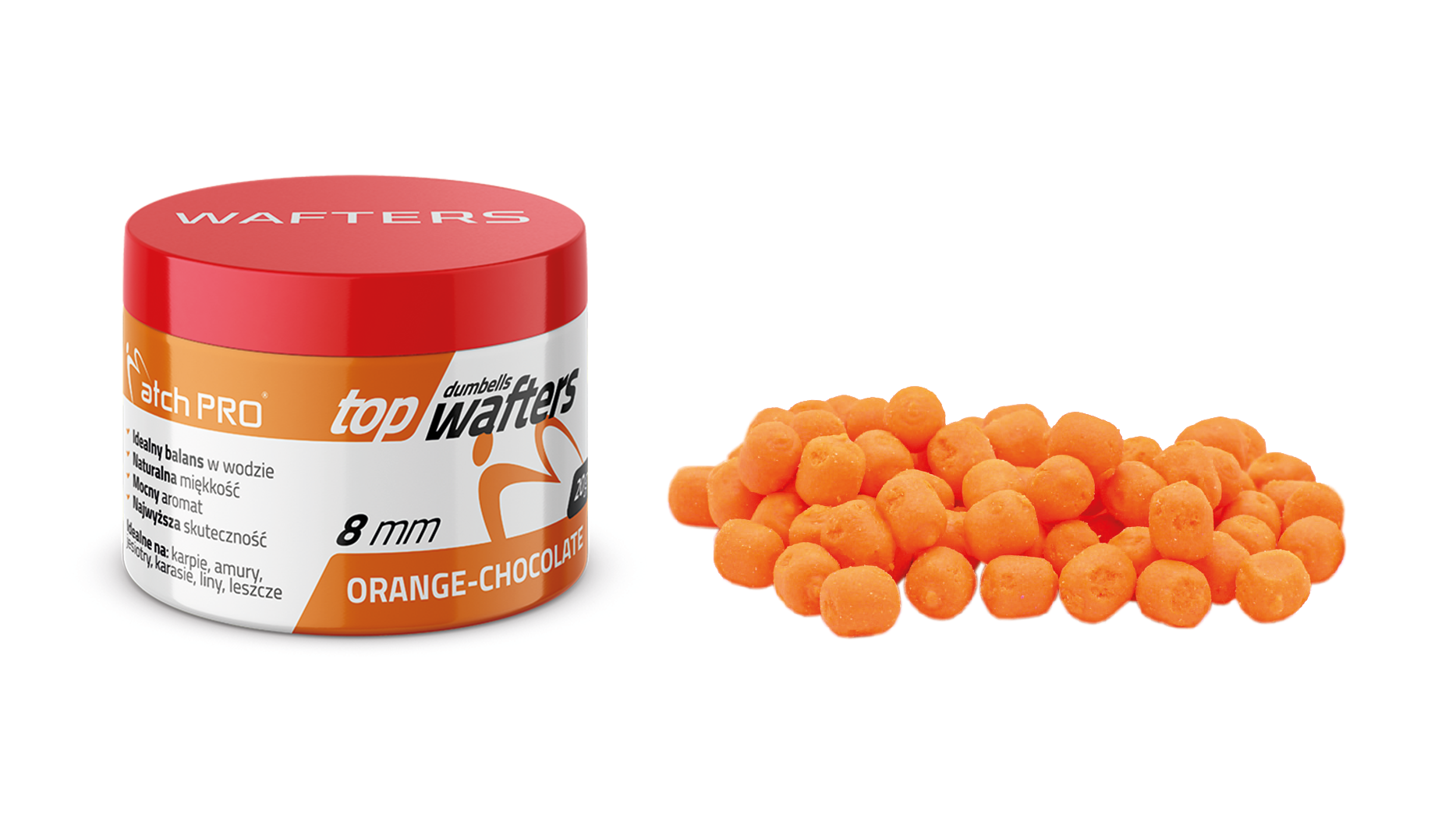 TOP DUMBELLS WAFTERS ORANGE-CHOCOLATE 8mm 20g MatchPro