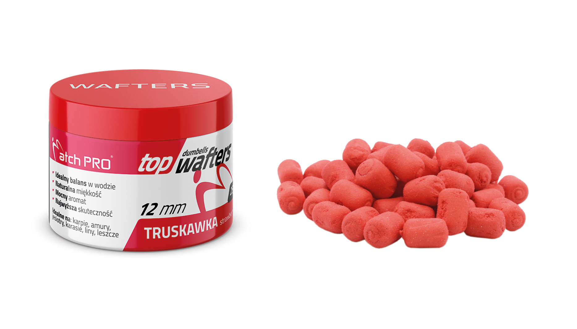 TOP DUMBELLS WAFTERS STRAWBERRY 12mm 25g MatchPro