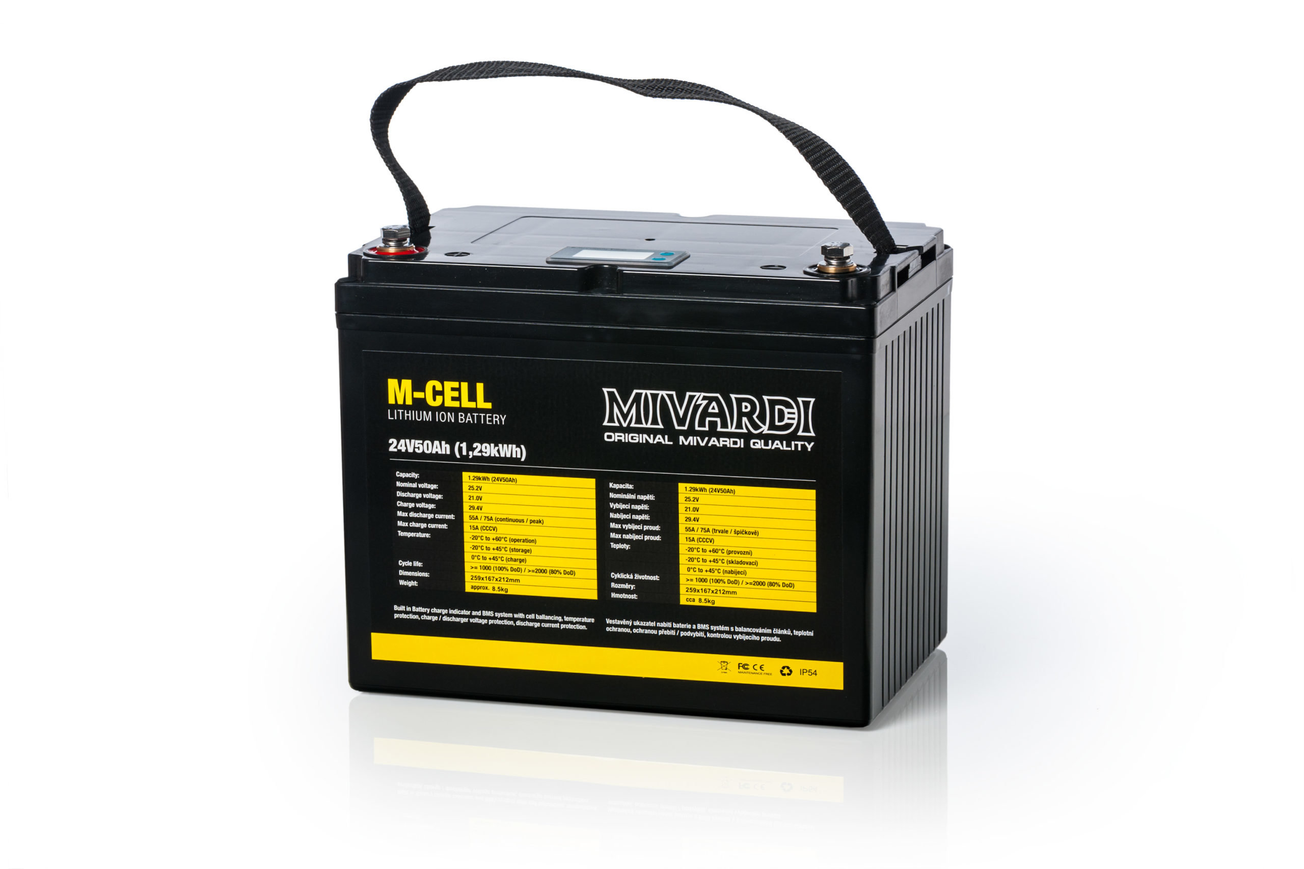 Mivardi – Lithium battery M-CELL 24V 50Ah + 10A charger