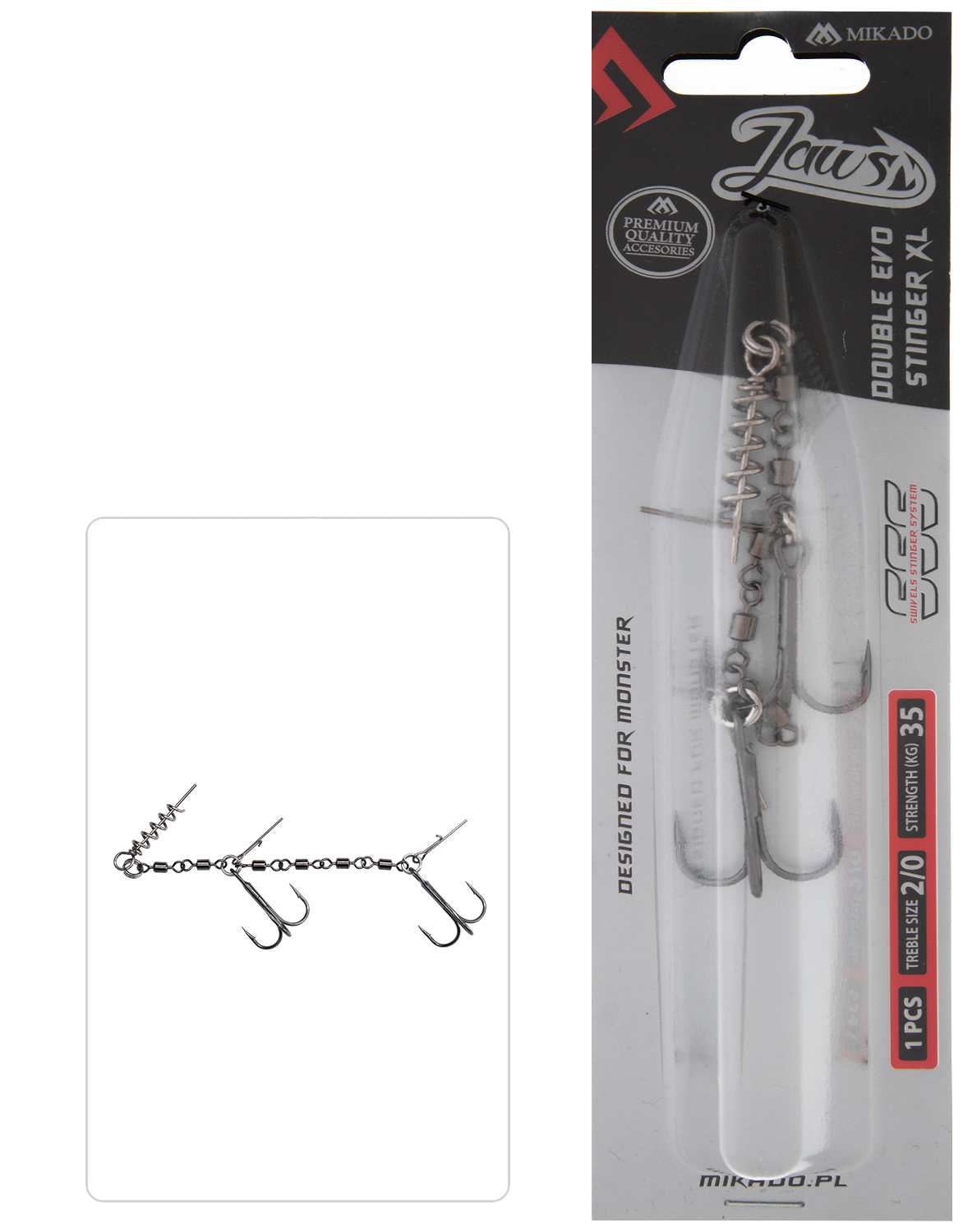 Mikado-DOZBROJKA-Z-KRETLIKOW-JAWS-DOUBLE-EVO-STINGER-XL-35kg-kotwice-nr-20-op.1szt