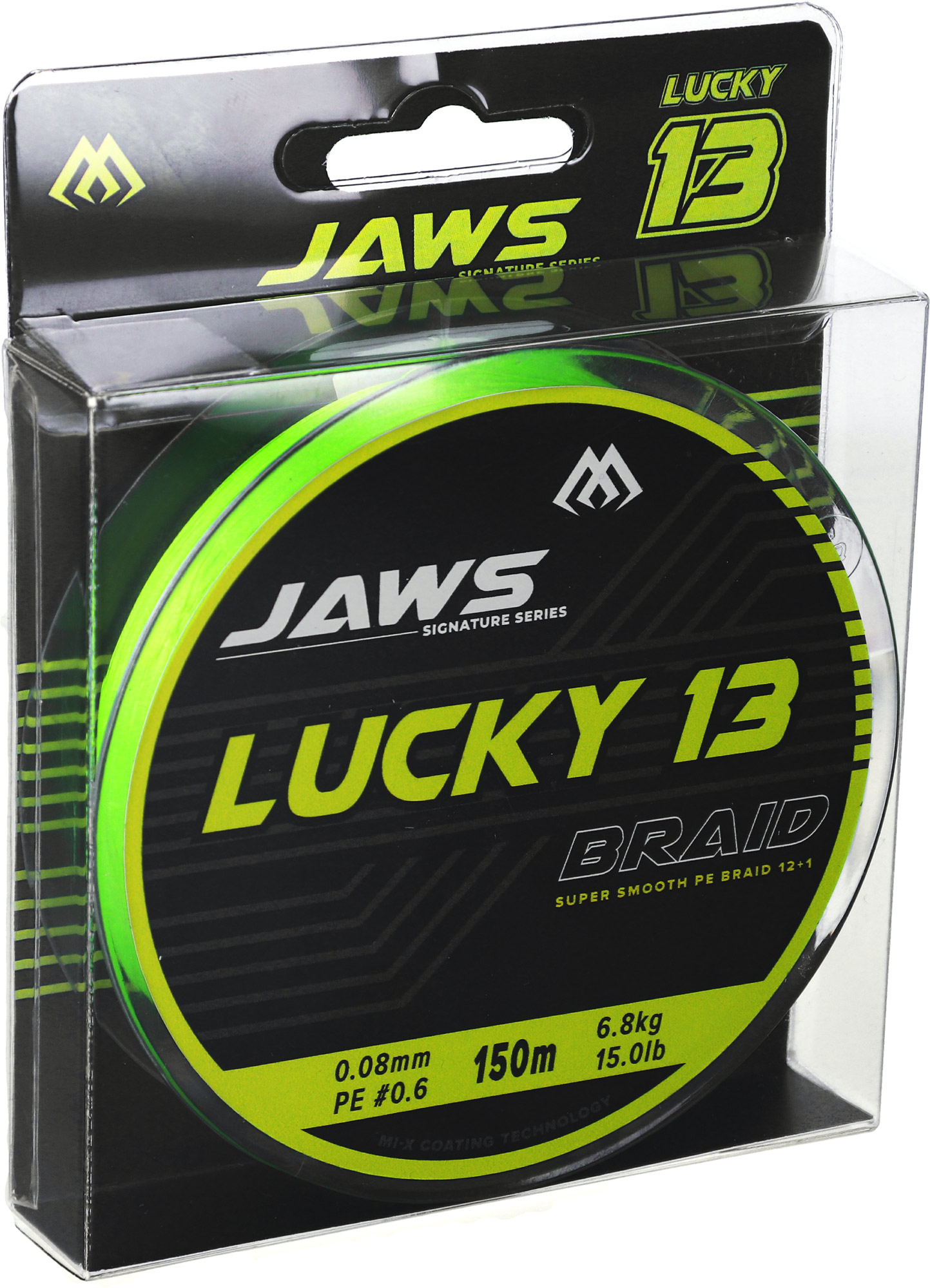 Mikado-PLECIONKA-JAWS-LUCKY-13-0.08mm6.8kg150m-FLUO-ZIELONA-op.1szp-2