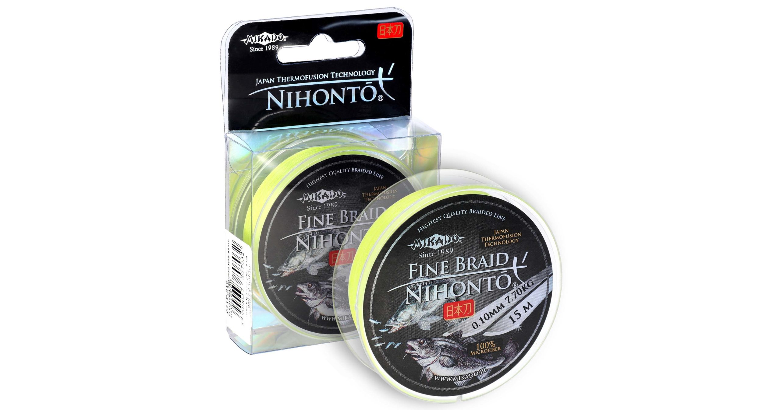 Mikado – PLECIONKA – NIHONTO FINE BRAID – 0.08mm/4.95kg/15m – FLUO ŻÓŁTA – op.1szp.