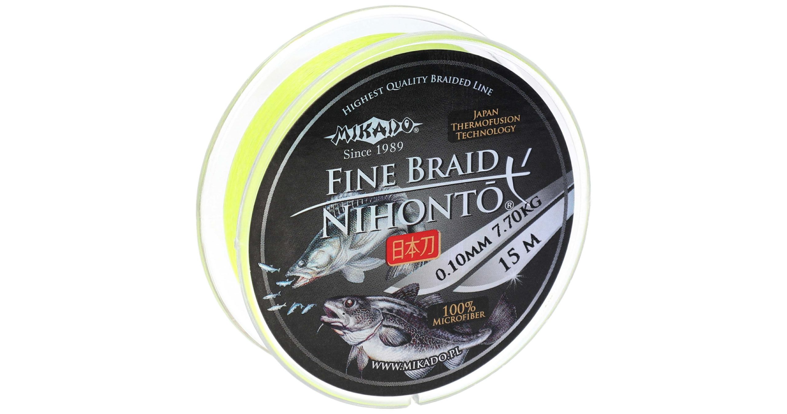 Mikado-PLECIONKA-NIHONTO-FINE-BRAID-0.12mm8.8kg15m-FLUO-ZOLTA-op.1szp-1-scaled