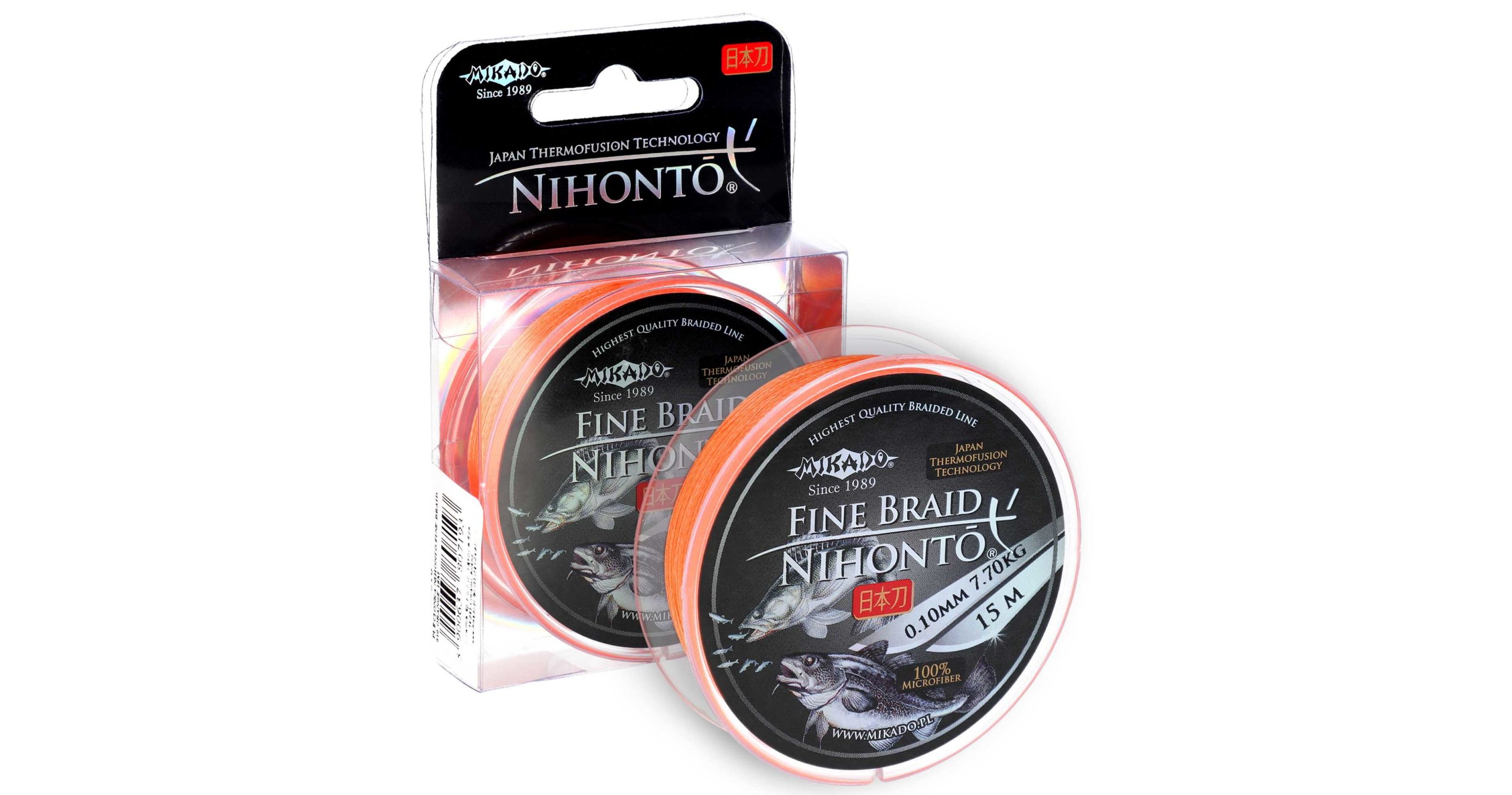 Mikado – PLECIONKA – NIHONTO FINE BRAID – 0.25mm/20.9kg/15m – FLUO POMARAŃCZOWA – op.1szp.