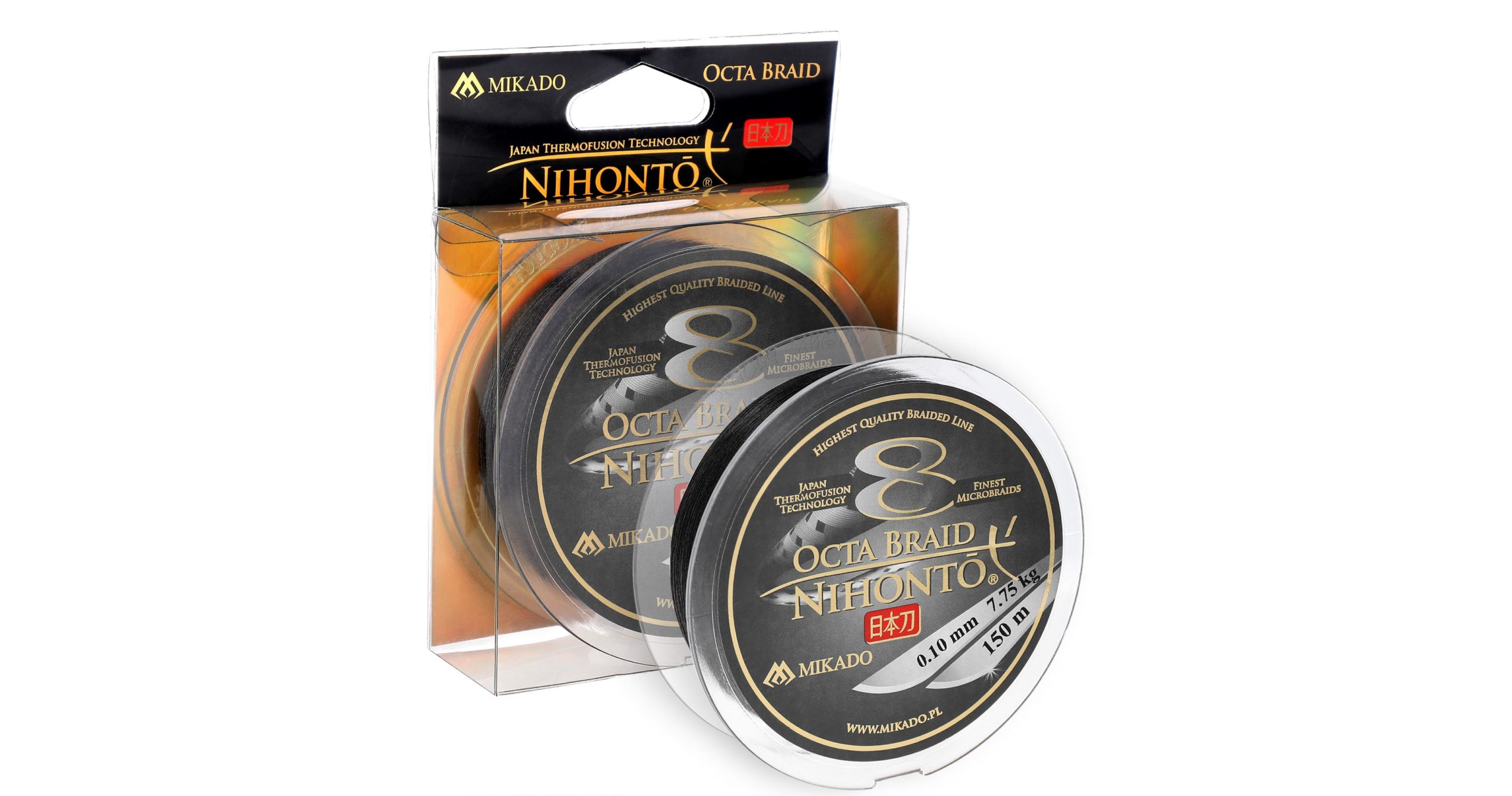 Mikado – PLECIONKA – NIHONTO OCTA BRAID – 0.08mm/5.15kg/150m – CZARNA – op.1szp.