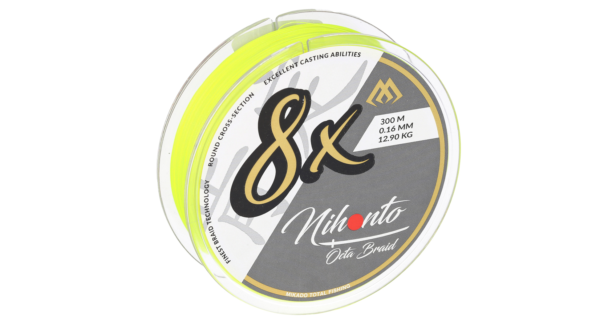 Mikado-PLECIONKA-NIHONTO-OCTA-BRAID-0.08mm5.15kg300m-FLUO-ZOLTA-op.1szp-1