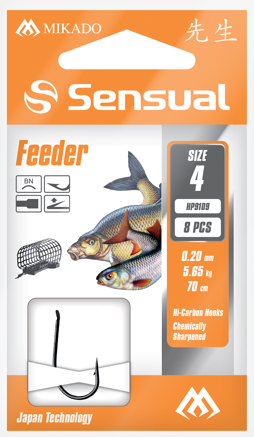 Mikado-PRZYPONY-WIAZANE-SENSUAL-FEEDER-9109-nr-10-BN-zylka-0.14mm70cm-op.8szt-2