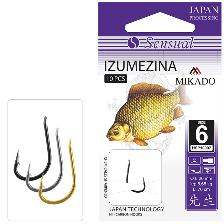 Mikado – PRZYPONY WIĄZANE – SENSUAL – IZUMEZINA nr 6 NI / żyłka: 0.20mm/70cm – op.10szt.