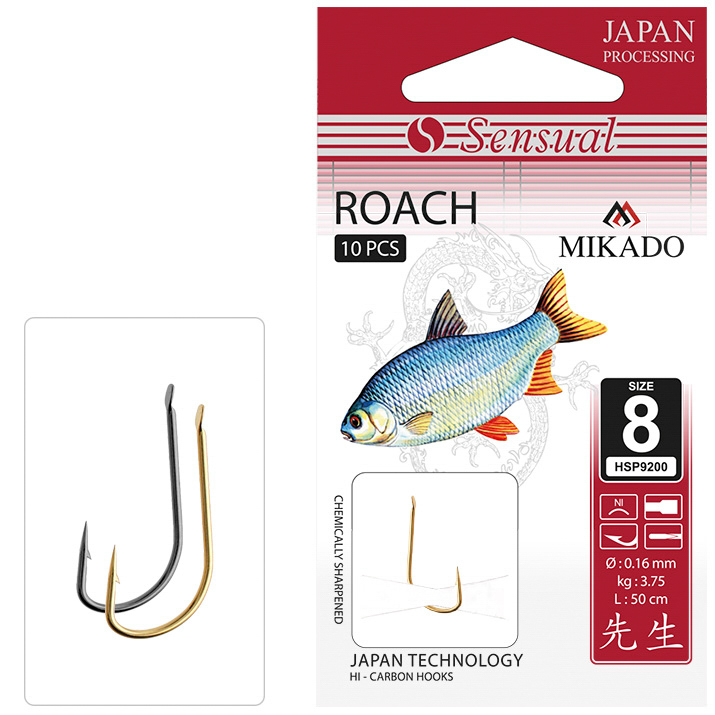 Mikado – PRZYPONY WIĄZANE – SENSUAL – ROACH nr 10 G / żyłka: 0.16mm/70cm – op.10szt.