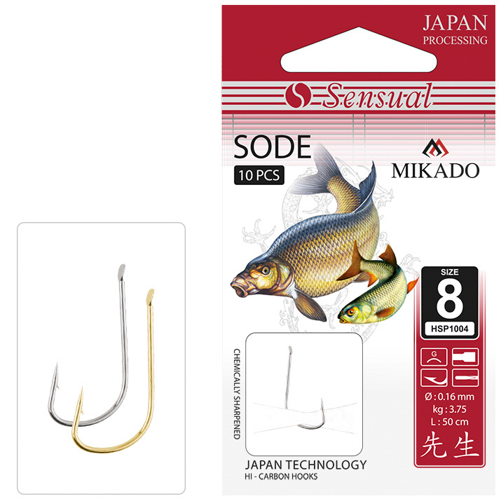 Mikado – PRZYPONY WIĄZANE – SENSUAL – SODE nr 10 G / żyłka: 0.12mm/70cm – op.10szt.